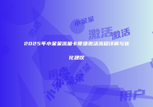 2025年小呆呆流量卡便捷激活流程详解与优化建议