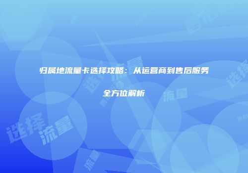 归属地流量卡选择攻略：从运营商到售后服务全方位解析