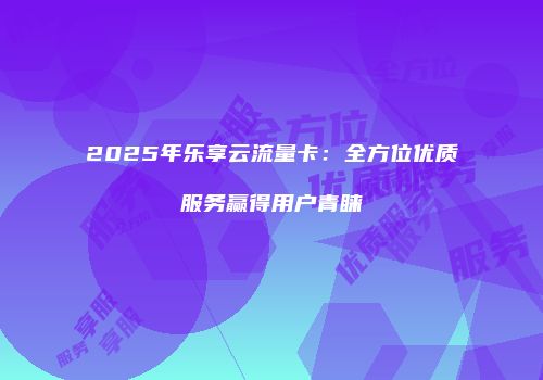 2025年乐享云流量卡：全方位优质服务赢得用户青睐