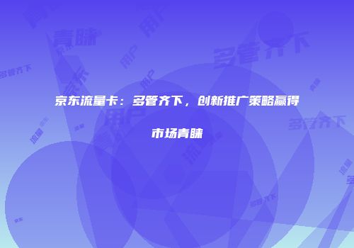 京东流量卡：多管齐下，创新推广策略赢得市场青睐