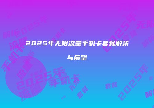 2025年无限流量手机卡套餐解析与展望