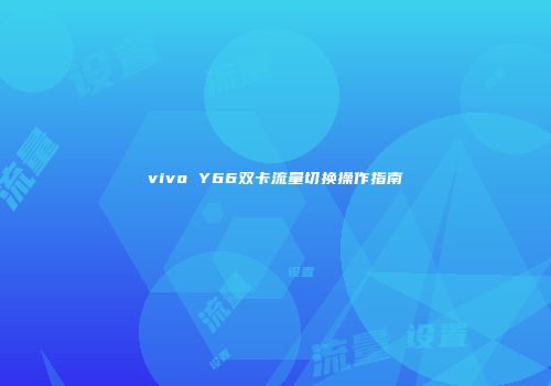 vivo Y66双卡流量切换操作指南