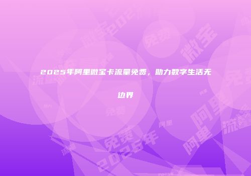 2025年阿里微宝卡流量免费，助力数字生活无边界