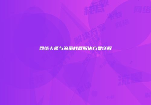 网络卡顿与流量耗尽解决方案详解