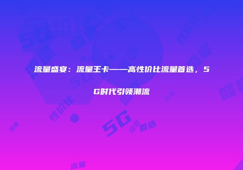 流量盛宴:流量王卡——高性价比流量首选,5G时代引领潮流