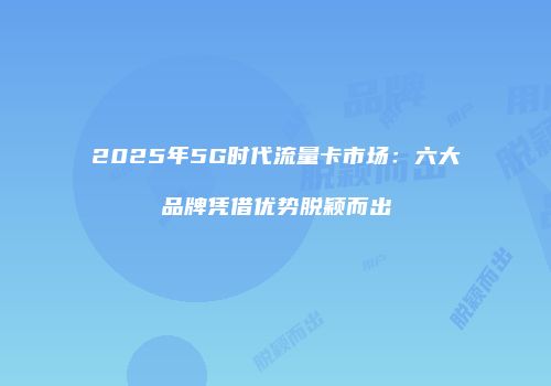 2025年5G时代流量卡市场：六大品牌凭借优势脱颖而出