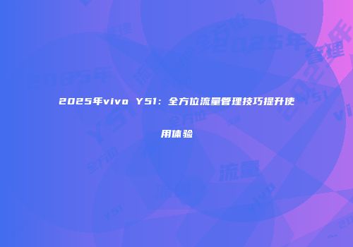 2025年vivo Y51：全方位流量管理技巧提升使用体验