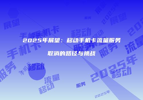 2025年展望：移动手机卡流量服务取消的路径与挑战