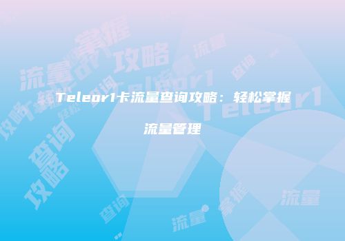 Teleor1卡流量查询攻略：轻松掌握流量管理