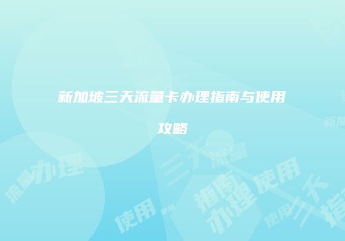 新加坡三天流量卡办理指南与使用攻略
