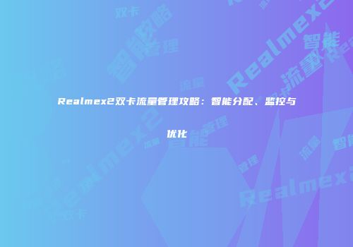 Realmex2双卡流量管理攻略:智能分配、监控与优化