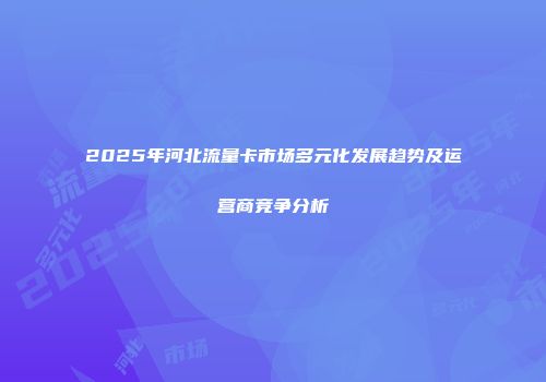 2025年河北流量卡市场多元化发展趋势及运营商竞争分析