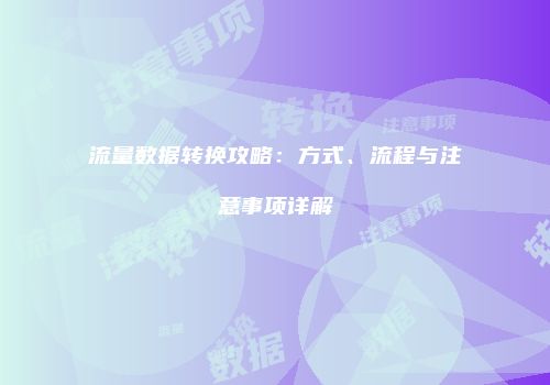 流量数据转换攻略：方式、流程与注意事项详解