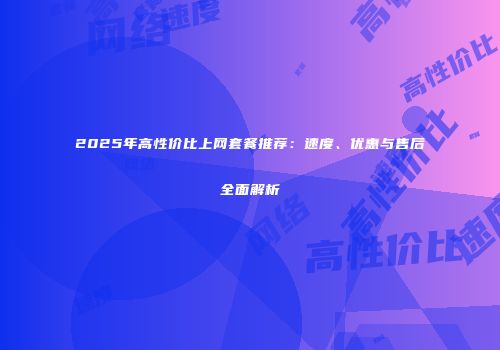 2025年高性价比上网套餐推荐:速度、优惠与售后全面解析