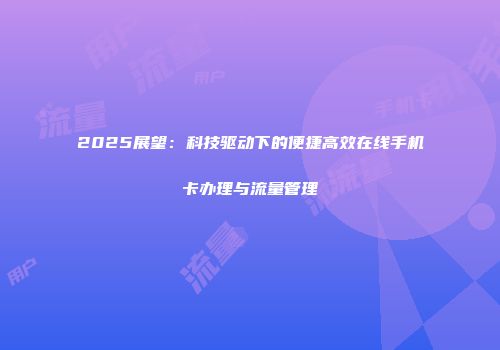 2025展望:科技驱动下的便捷高效在线手机卡办理与流量管理