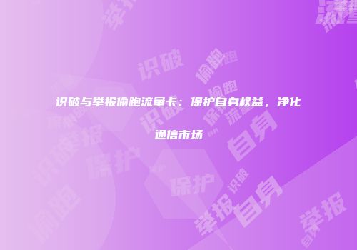 识破与举报偷跑流量卡:保护自身权益,净化通信市场