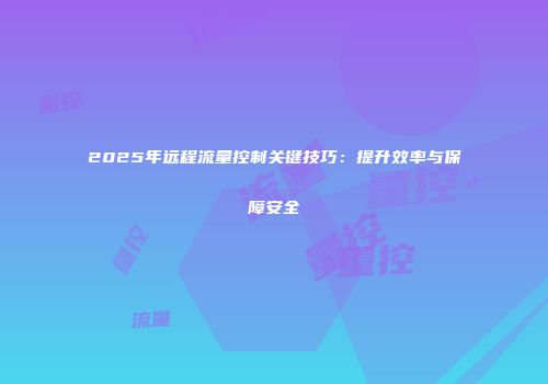 2025年远程流量控制关键技巧：提升效率与保障安全