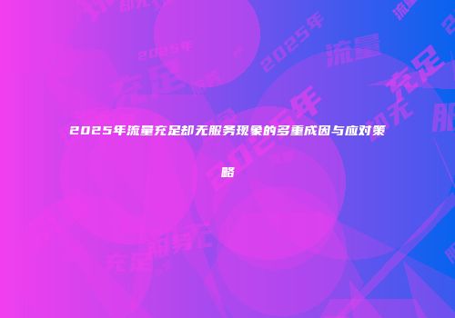 2025年流量充足却无服务现象的多重成因与应对策略