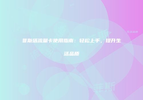菲斯塔流量卡使用指南：轻松上手，提升生活品质