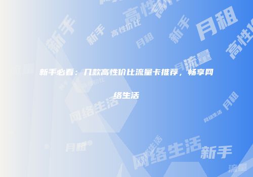 新手必看：几款高性价比流量卡推荐，畅享网络生活