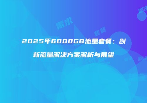 2025年6000GB流量套餐：创新流量解决方案解析与展望