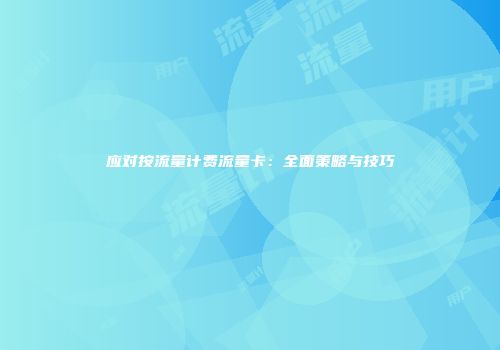 应对按流量计费流量卡：全面策略与技巧