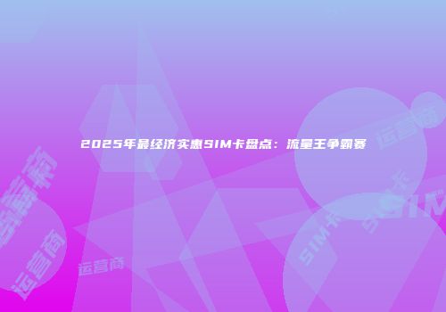 2025年最经济实惠SIM卡盘点:流量王争霸赛