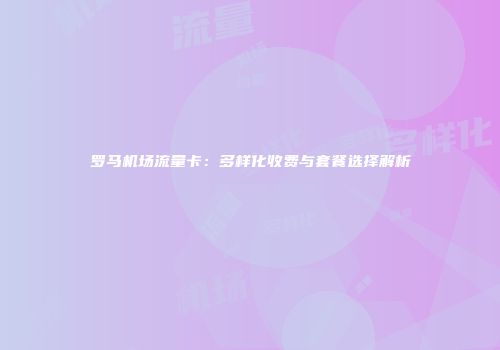 罗马机场流量卡:多样化收费与套餐选择解析