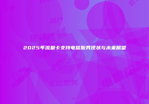 2025年流量卡支持电信服务现状与未来展望