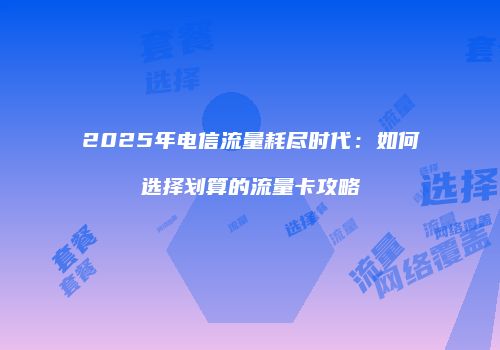 2025年电信流量耗尽时代：如何选择划算的流量卡攻略