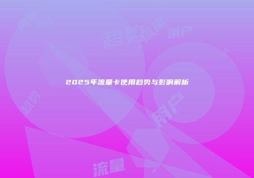 2025年流量卡使用趋势与影响解析