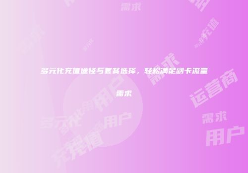 多元化充值途径与套餐选择，轻松满足副卡流量需求
