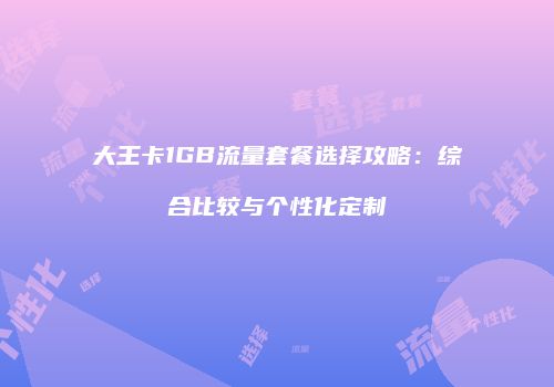 大王卡1GB流量套餐选择攻略：综合比较与个性化定制