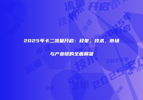 2025年卡二流量开启：政策、技术、市场与产业链的全面展望