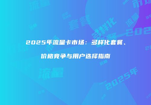 2025年流量卡市场：多样化套餐、价格竞争与用户选择指南
