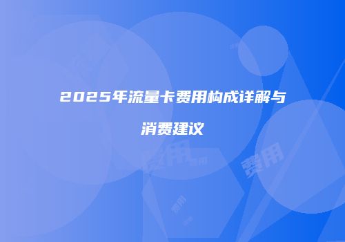 2025年流量卡费用构成详解与消费建议