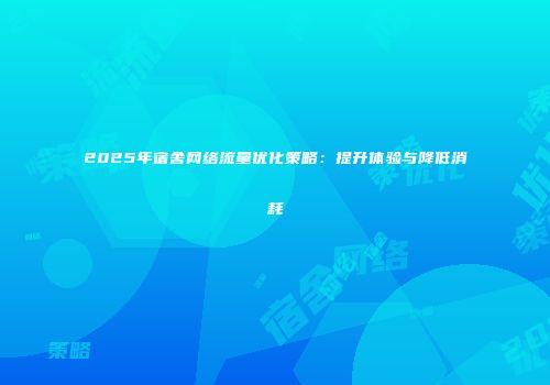 2025年宿舍网络流量优化策略:提升体验与降低消耗