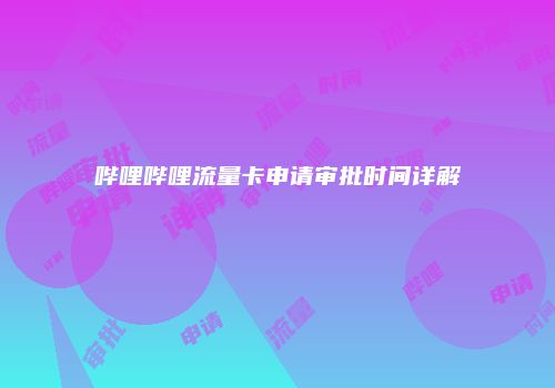 哔哩哔哩流量卡申请审批时间详解