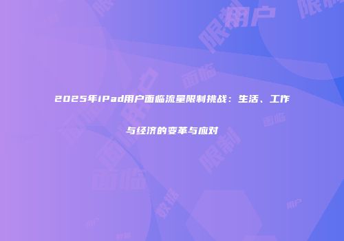 2025年iPad用户面临流量限制挑战：生活、工作与经济的变革与应对
