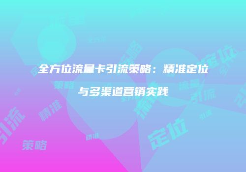 全方位流量卡引流策略：精准定位与多渠道营销实践