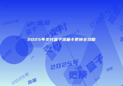 2025年支付盒子流量卡更换全攻略