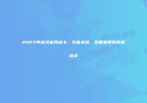 2025年高性能网络卡:性能卓越,多面兼顾的优质选择