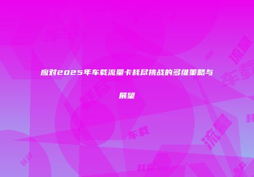 应对2025年车载流量卡耗尽挑战的多维策略与展望