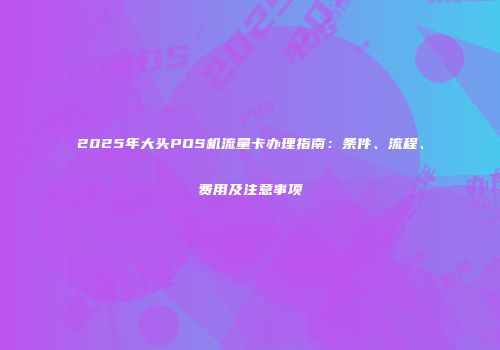 2025年大头POS机流量卡办理指南:条件、流程、费用及注意事项