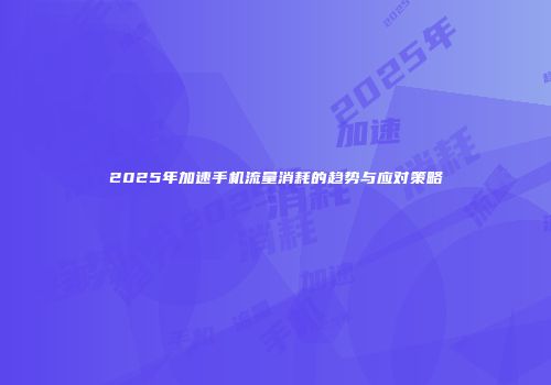 2025年加速手机流量消耗的趋势与应对策略