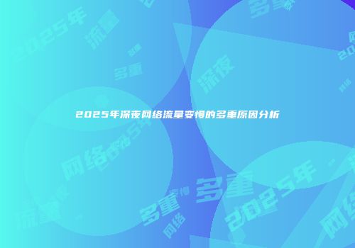 2025年深夜网络流量变慢的多重原因分析