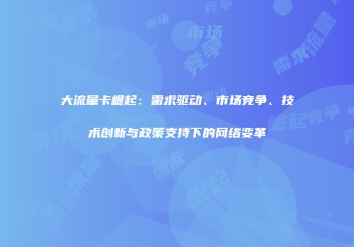 大流量卡崛起:需求驱动、市场竞争、技术创新与政策支持下的网络变革