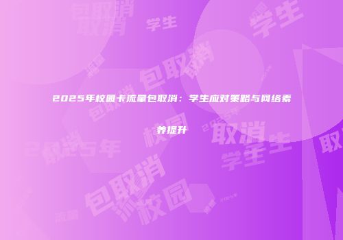 2025年校园卡流量包取消:学生应对策略与网络素养提升