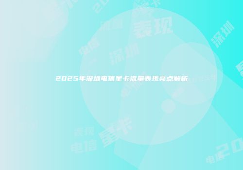 2025年深圳电信星卡流量表现亮点解析