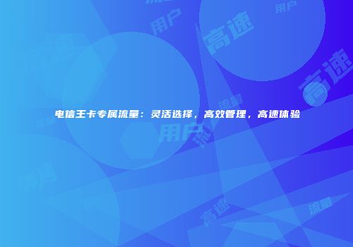 电信王卡专属流量:灵活选择,高效管理,高速体验